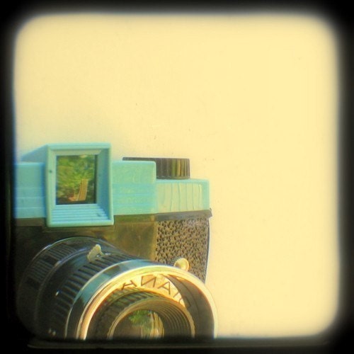 Diana Camera Photo 5x5 TtV Camera Art Print Toy Camera Lomography Pale Blue Retro Geekery Home Decor Still Life Photography Wall Decor