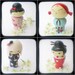 Fine Art Photography Whimsical Kokeshi Dolls TTV Photo Prints Pink Aqua Black Red Kawaii Photographs, Girls Room, Nursery Decor