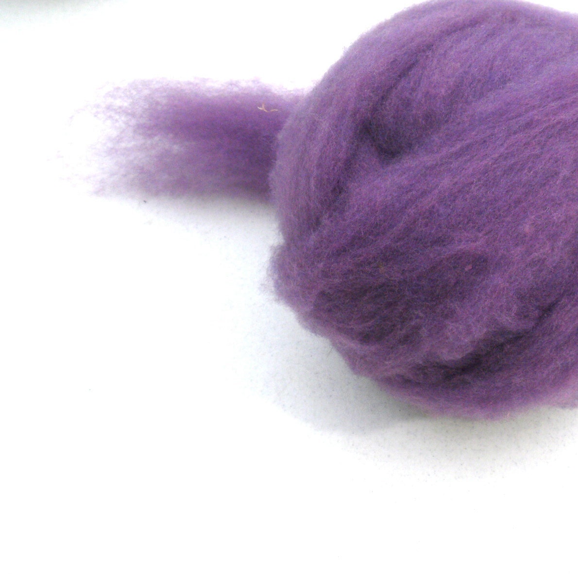 Wool Roving for Spinning -- Polypay Purple Plum -- 4 oz.