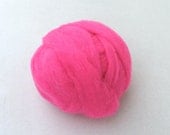 Wool Roving for Spinning -- Polypay -- Hot Magenta-- 4 oz.
