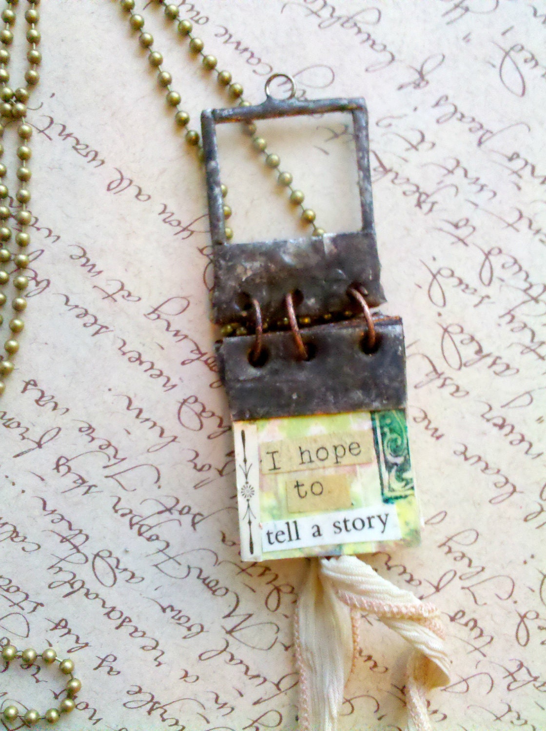 Book Necklace Miniature Book Pendant Glass Journal Collage Art Journal Jewelry Tiny Journal Book Charm Gift For Writer Gift for Book Lover