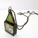 Stained Glass Antique Button Soldered Shadowbox Button House Necklace