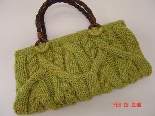 Wishbone Cable Handbag Original Knitting PATTERN (PDF Format)