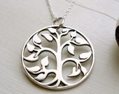 Large Sterling silver tree of life necklace