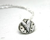 Sterling silver oval heart necklace