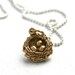 Bird nest necklace - three eggs Mothers necklace