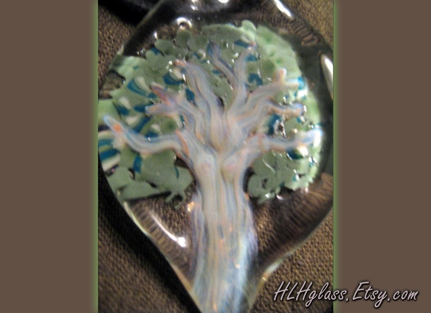 FOREST GODDESS Lampwork Focal Glass Boro Bead Pendant Beautiful wise Wise Oak Tree Spirit