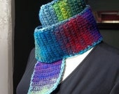 Rainbow Wool Scarf - Hand Crocheted