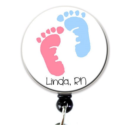 Retractable ID Badge Holder - Labor and Delivery Personalized with Your Name