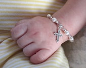 FEATURED in the April 2012 issue of Model Life Magazine Baby Baptism bracelet sterling silver swarovski crystal pearl CUSTOMIZE IT