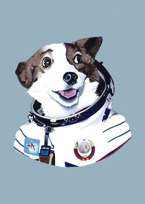 Strelka The Space Dog print 5x7