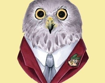 Powerful Owl art print 11x14