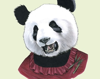 Lady Panda Bear print 8x10