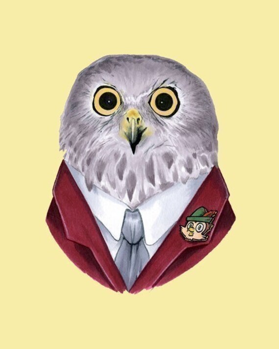 Powerful Owl art print 11x14