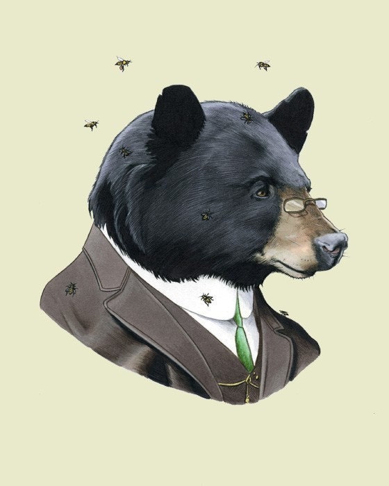 Black Bear art print 5x7