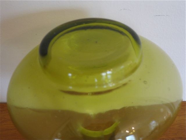Vintage Art Glass - Green Decanter with Stopper