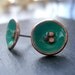 Poppy Stud Earrings Spruce Enamel Earrings Teal Earrings MADE TO ORDER