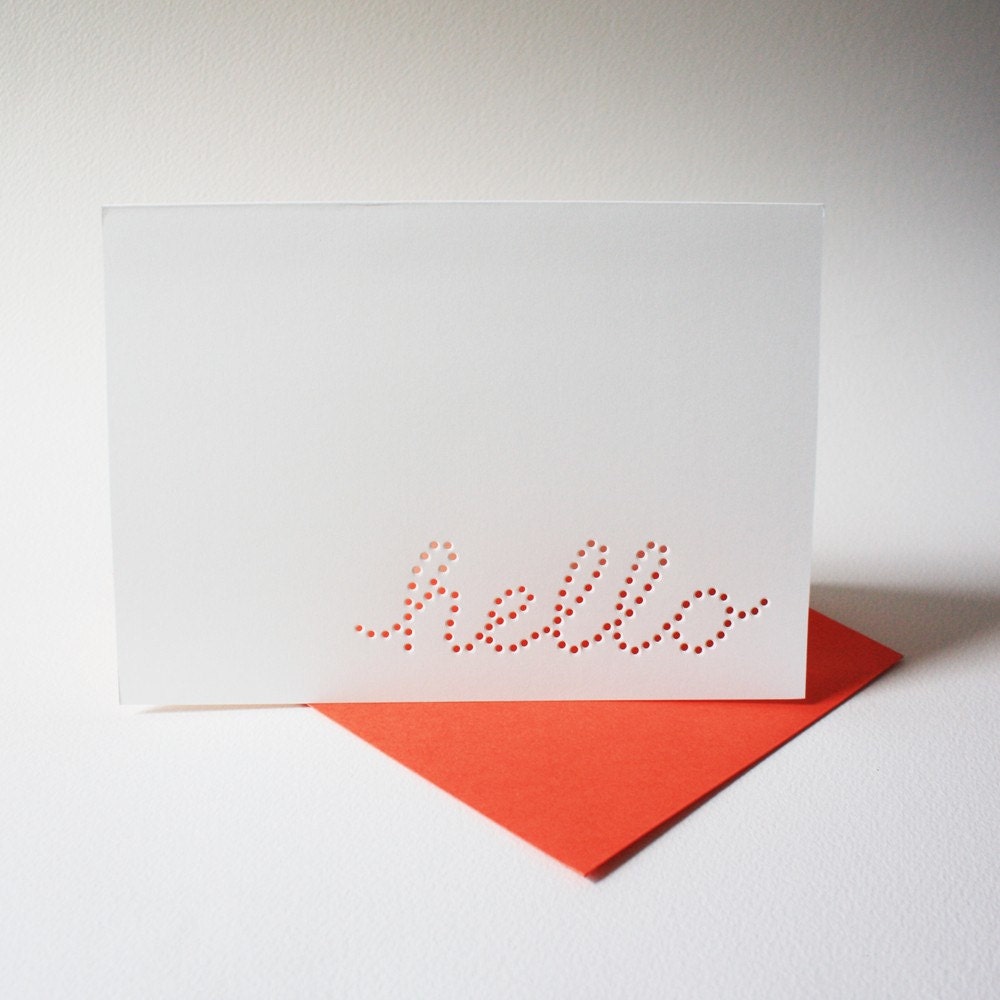 hello cards ... set of 3 blank cards
