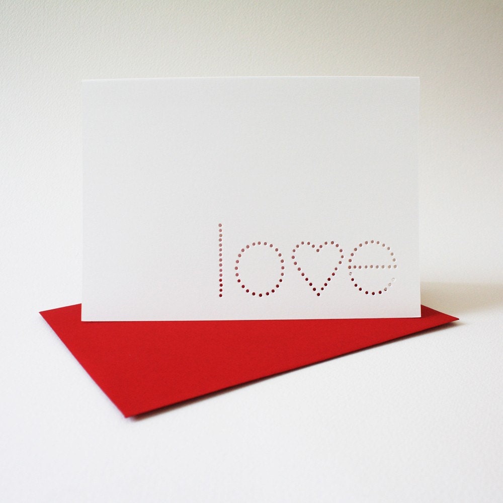 love with red ... 1 blank valentine's day card