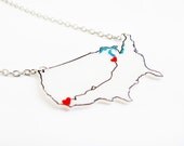 Route 66 US Map Necklace