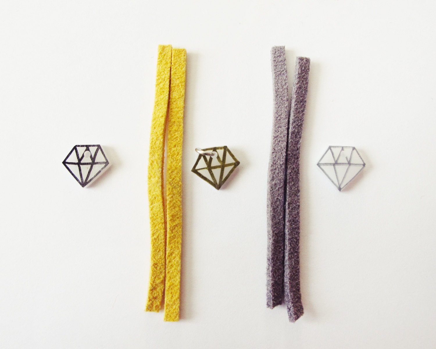Faux Diamond Leather Charm Ring - Choose Your Color