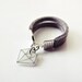 Faux Diamond Leather Charm Ring - Choose Your Color