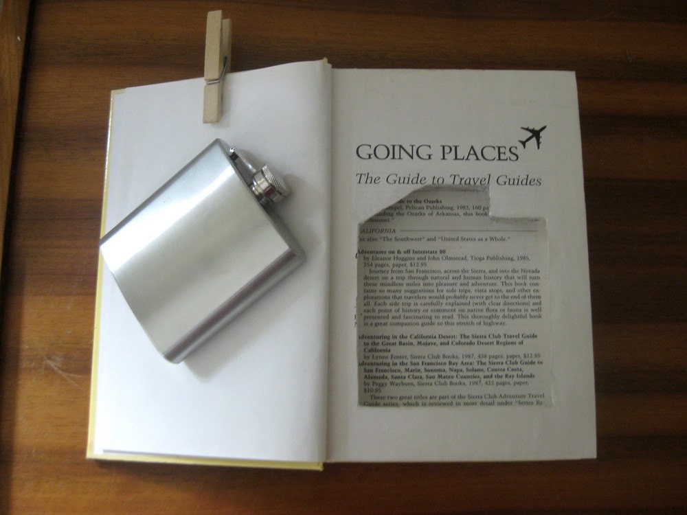flask safe ''going places, the guide to travel guides'' (flask included)