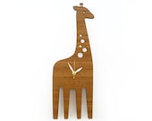 Modern Giraffe Bamboo Wall Clock