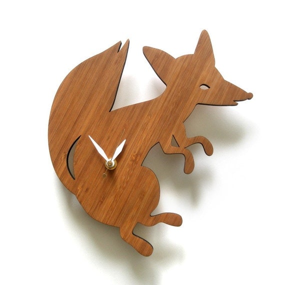 Modern Animal Clock - Fox