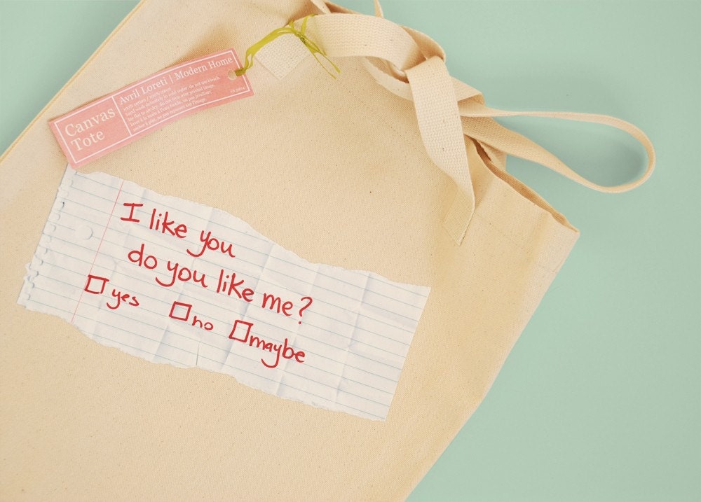 SALE - I Like You Canvas Market Tote