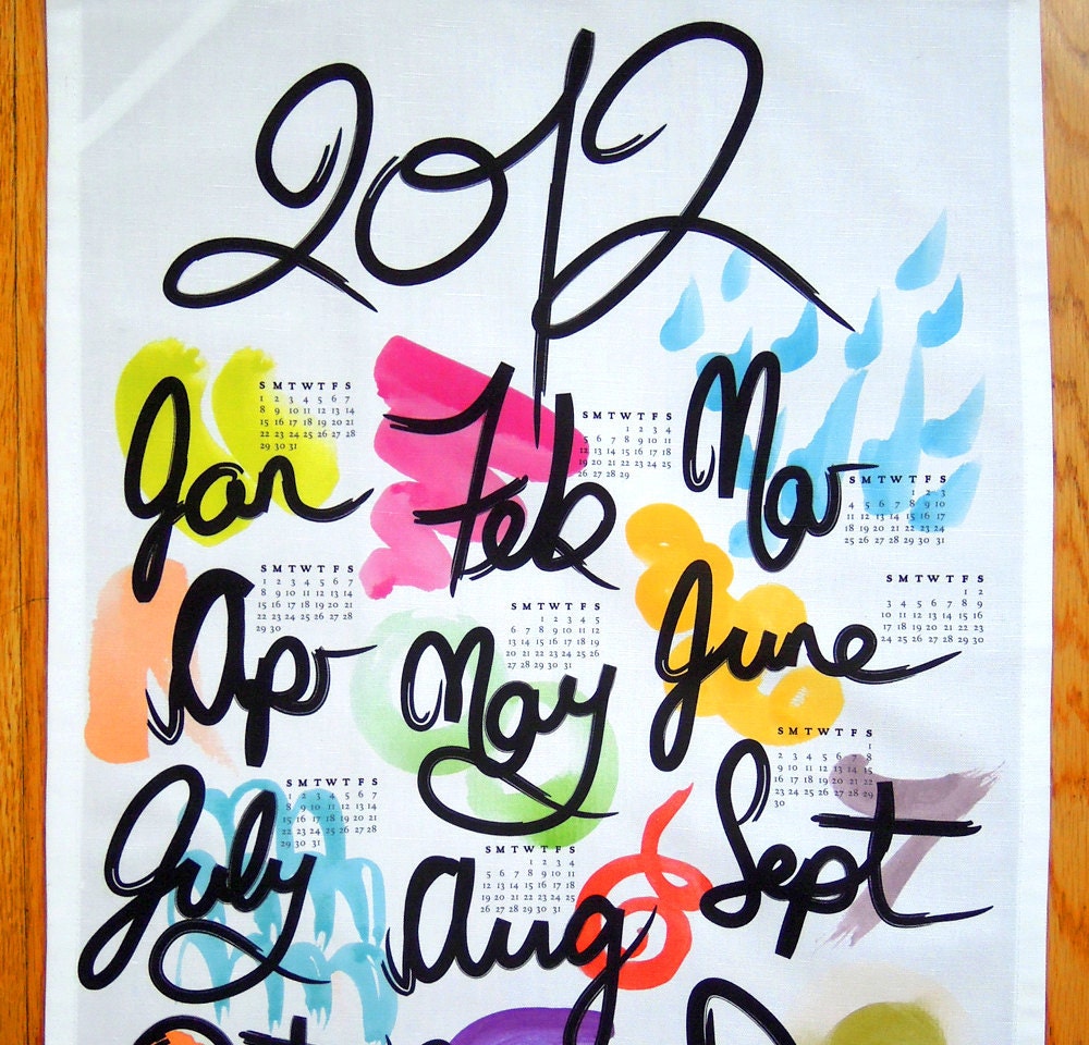 2012 Calendar Tea Towel