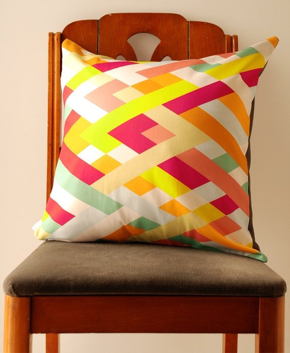 Lattice Print Pillow Cover