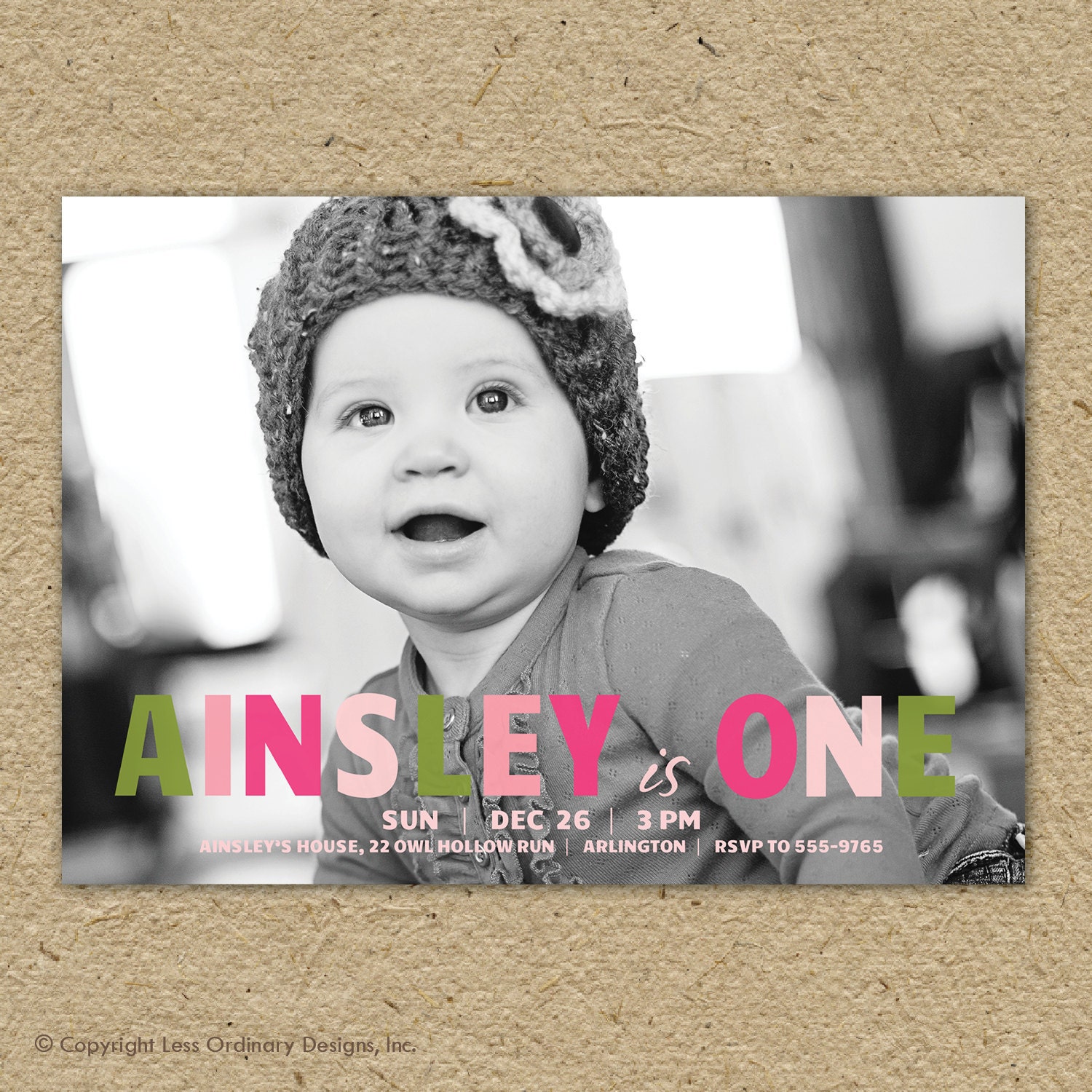 girl birthday party invitation with photo - birthday girl