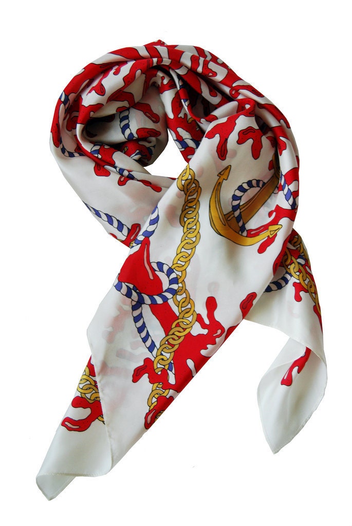 Red Coral Silk Scarf (Only One Left)