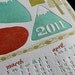 Letterpress 2011 Wall Art Calendar. Foxes, Trees, and Mountains