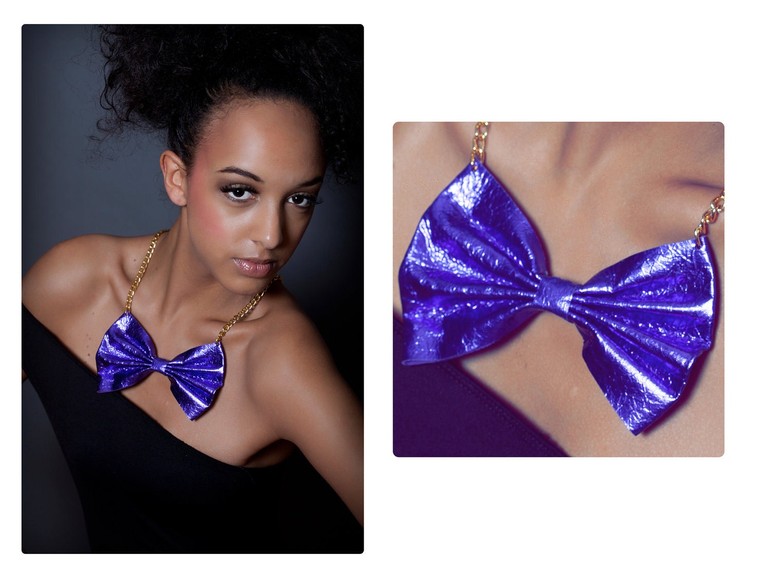 Metallic Bow Tie - Wear short or long. Click to see more colors