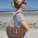 SALE Harris Tweed Purse Semi-Circle Design with Bird Applique - One of a Kind Bag