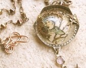 Steampunk Necklace - Two Birds, Steampunk jewelry, steam punk, Victorian jewelry, Victorian necklace,  found object jewelry, Art necklace.