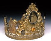 Revisiting the Small Town of Childhood, crown, tiara, diadem, Victorian, head piece, fine jewelry,  original art, sculpture, OOAK