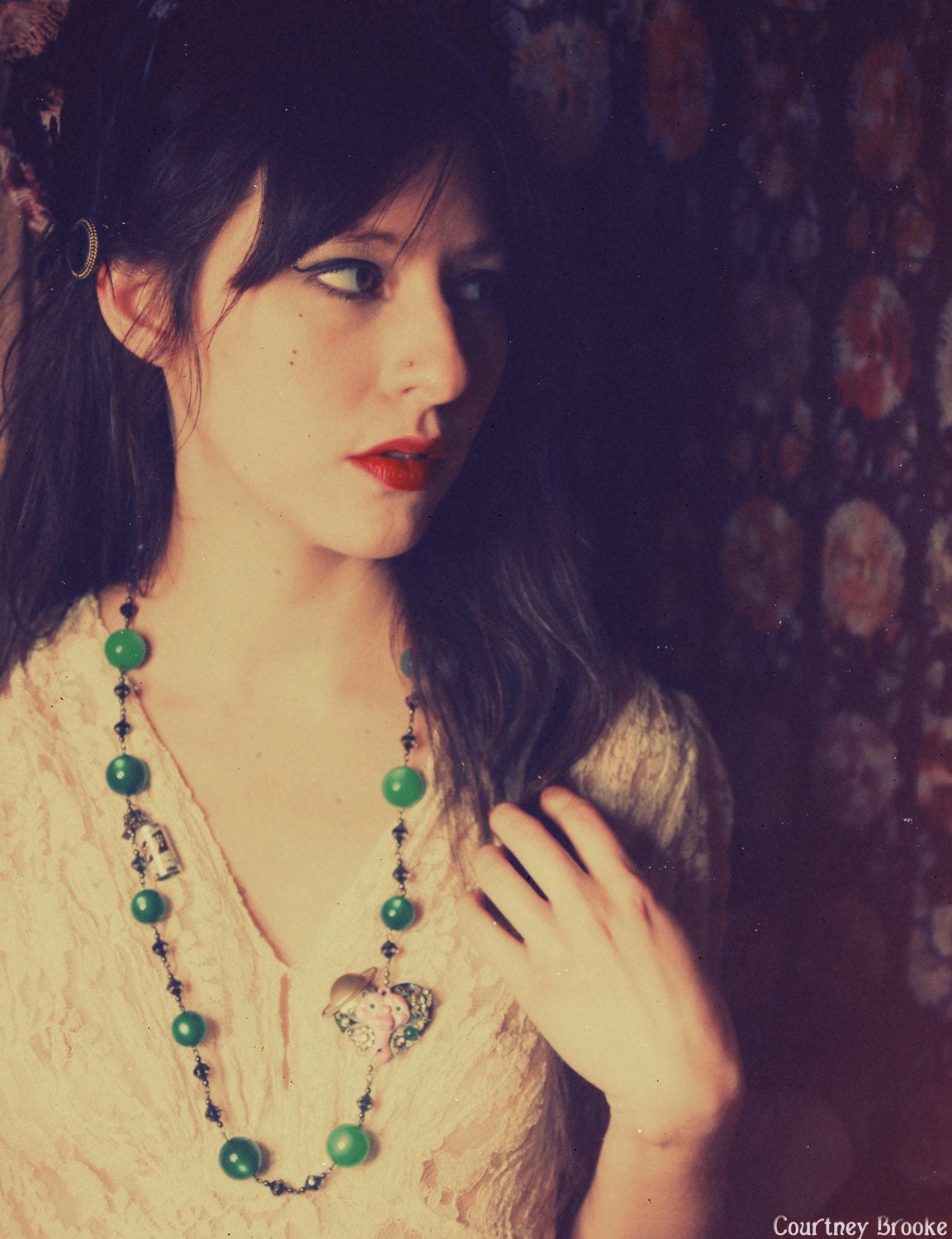 e.t. necklace. sparkly kitsch statement necklace by elfmadchen.
