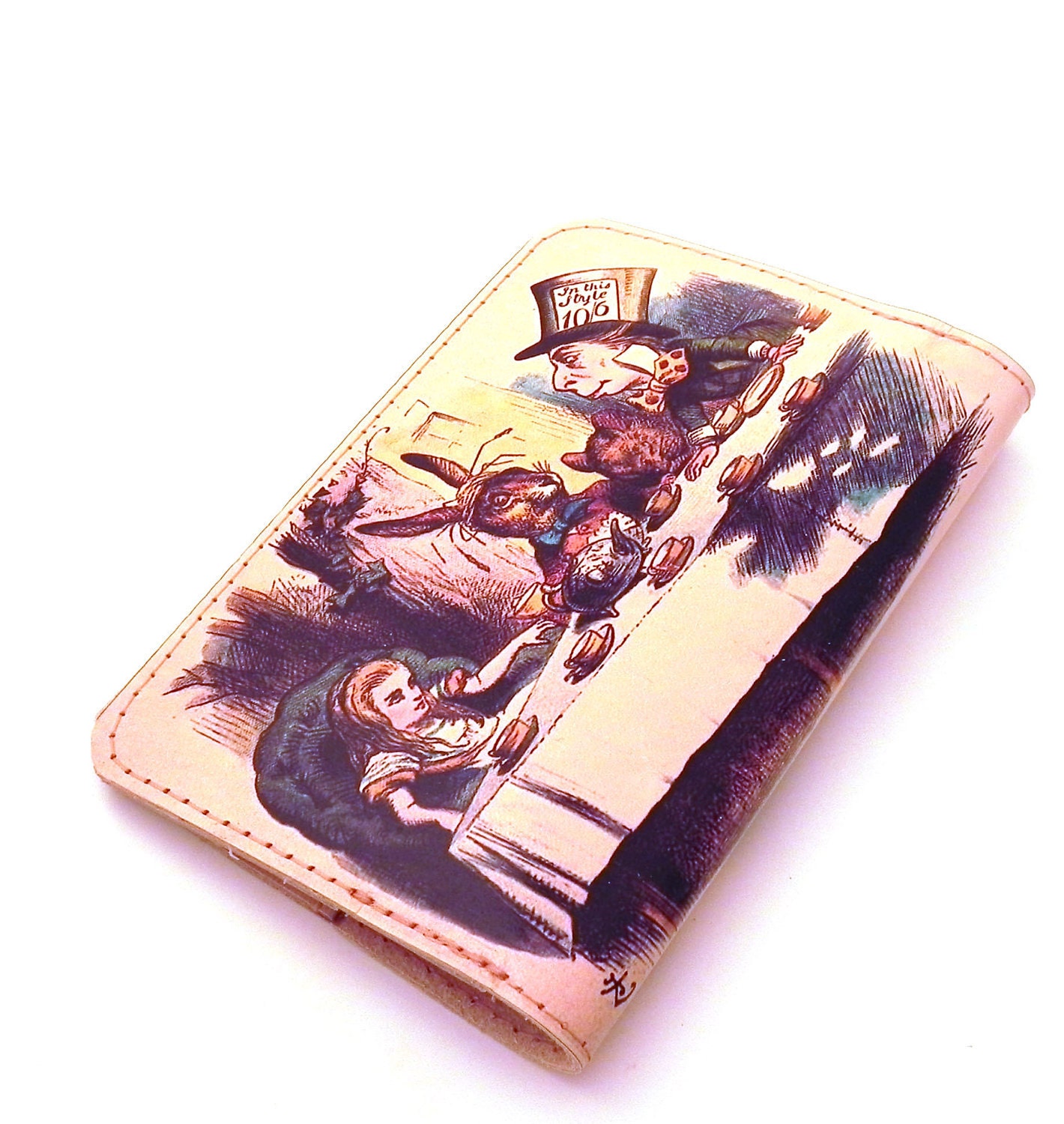 Passport Cover Leather - Alice in Wonderland.