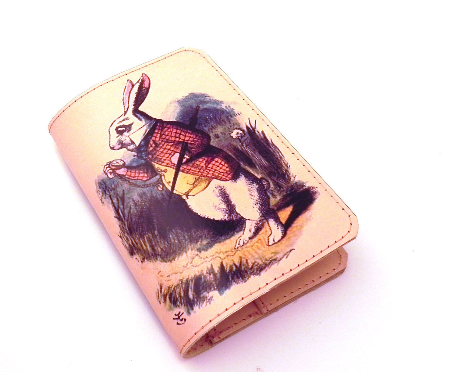 Passport Cover Leather - Alice in Wonderland.
