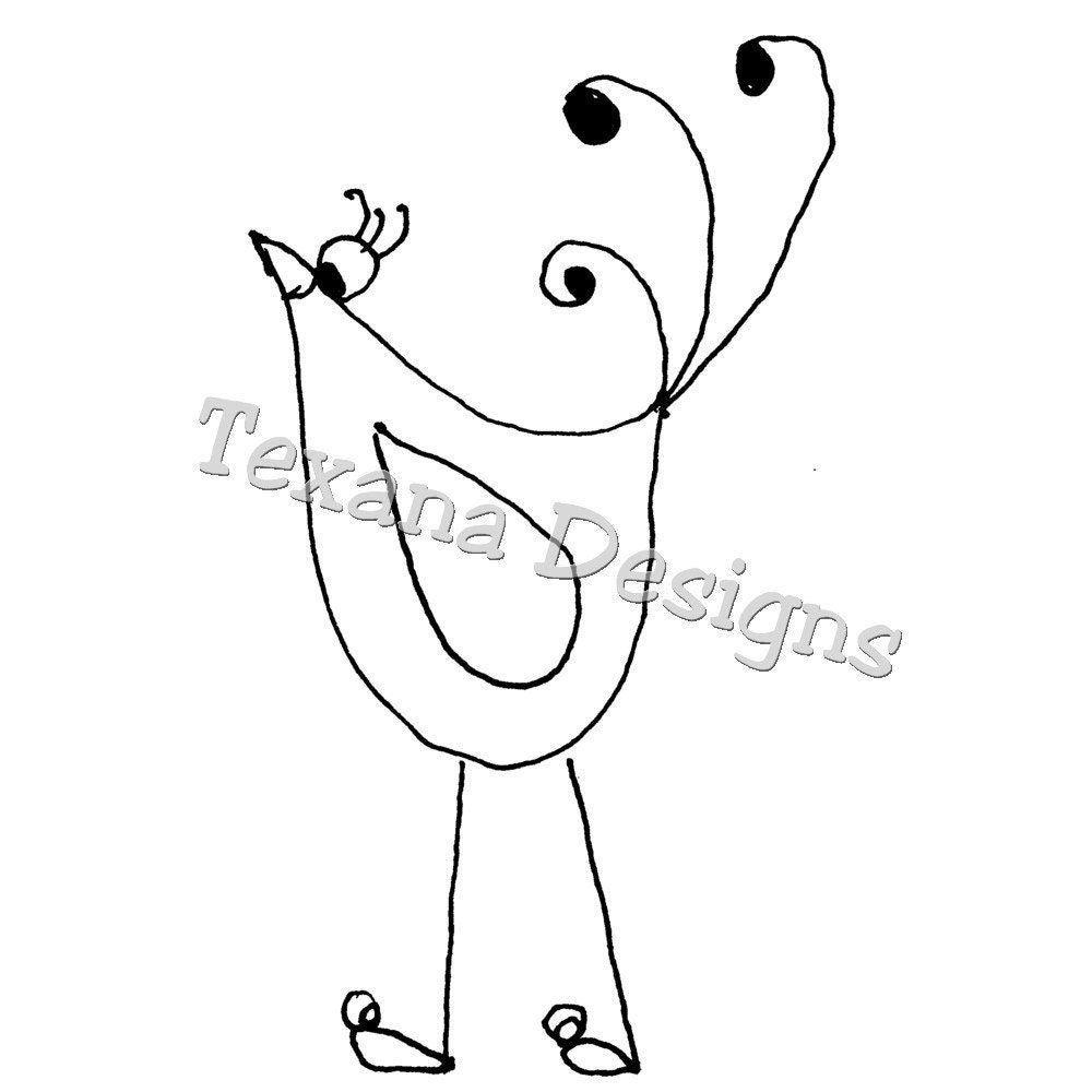 Jam'n Bird 3    Cling Mount Rubber Stamp