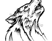Wolf   Cling Mount Rubber Stamp