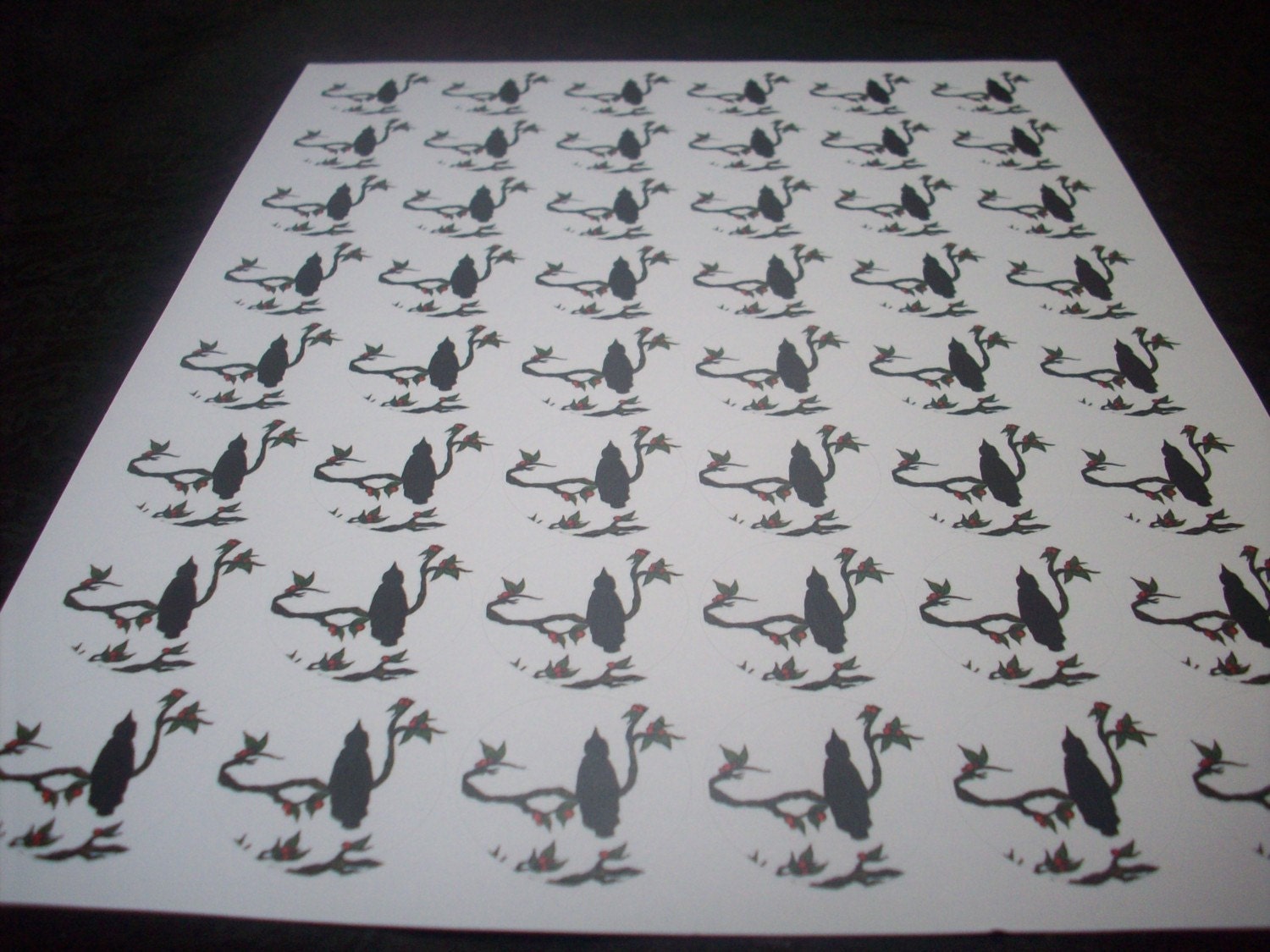 crow on a branch sticker sheet