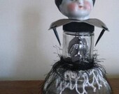 Roberta Swallowed a Sparrow, One of a Kind Mixed Media Sculpture