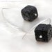 Black earrings Lava earrings Argentium sterling silver - black white geometric lava cube fall fashion rustic tribal ethnic pagan oht - Pele