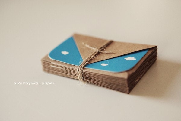 12 mini flat cards - in the sky