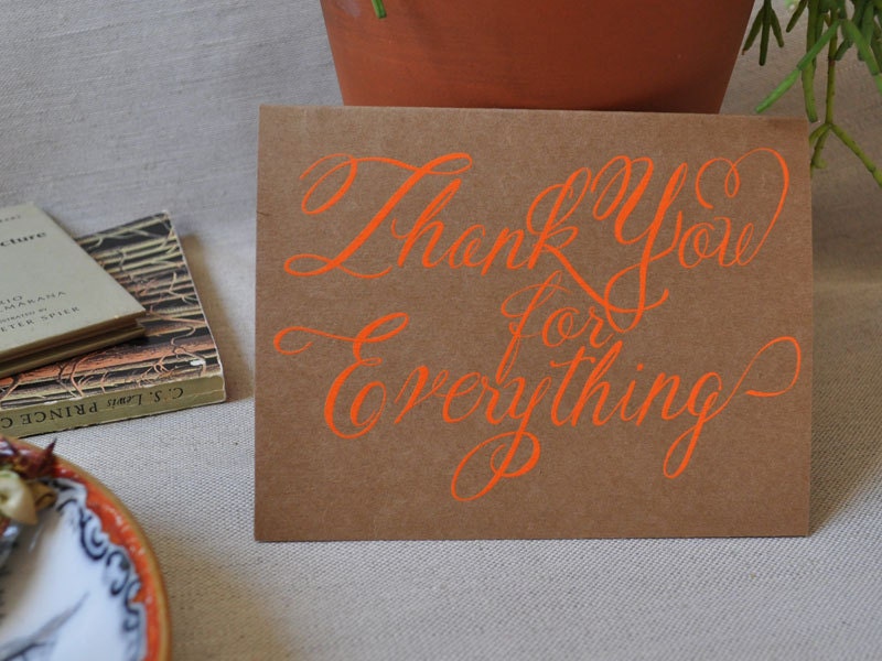 Neon - Thank You For Everything Card - Orange