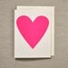 Neon Pink Heart Card